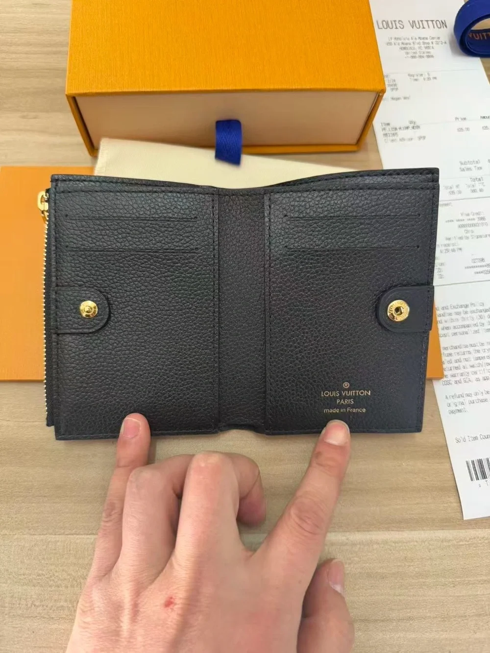 Louis Vuitton Black Embossed Monogram Small Zipper Pouch